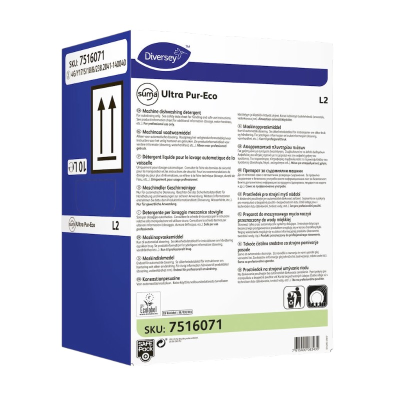 Suma® Ultra Pur-Eco L2 - Détergent lave-vaisselle en eau douce - 10L